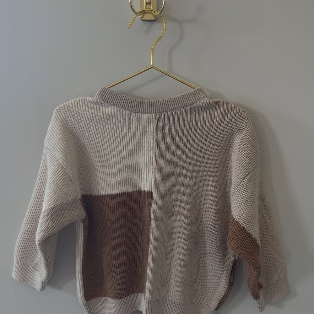 Zara Kids Sweater in Cream and Brown